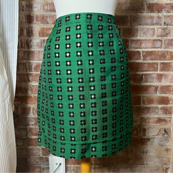 Anthropologie HD in Paris Green Floral Patterned Women's Skirt -Size 8 -SK05 - Picture 5 of 9